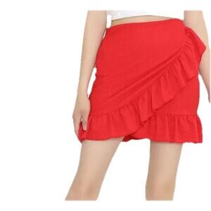 NEW IN Orange ruffle tiered elasticized waist SKORT size M
